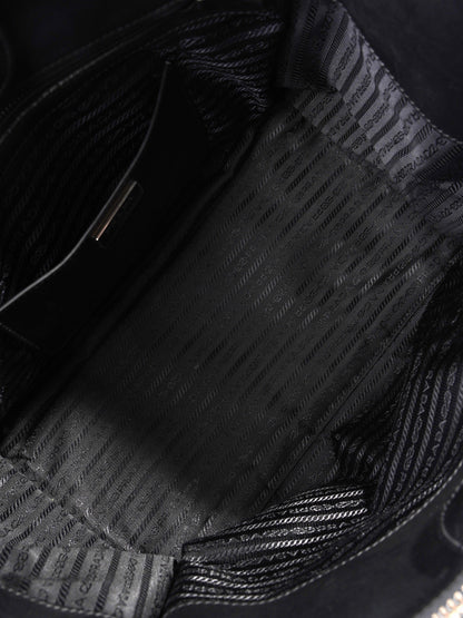 Prada Twin Pocket Tote Black Leather Medium