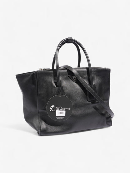Prada Twin Pocket Tote Black Leather Medium