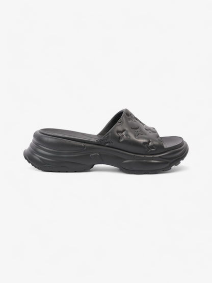 Louis Vuitton Monogram Slides Black Rubber EU 38 UK 5