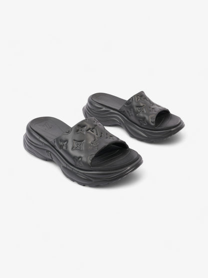 Louis Vuitton Monogram Slides Black Rubber EU 38 UK 5