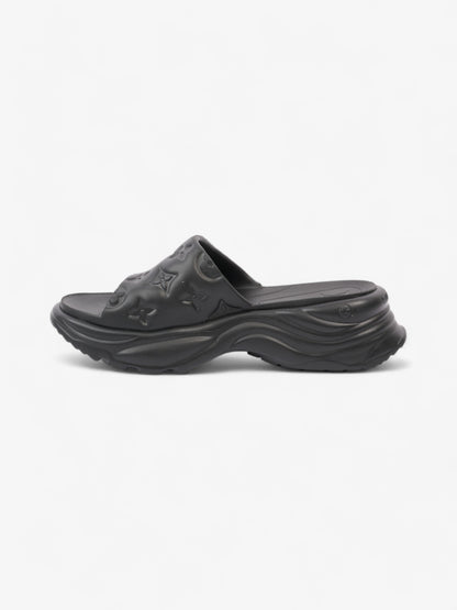 Louis Vuitton Monogram Slides Black Rubber EU 38 UK 5
