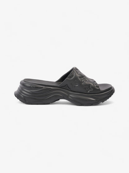 Louis Vuitton Monogram Slides Black Rubber EU 38 UK 5