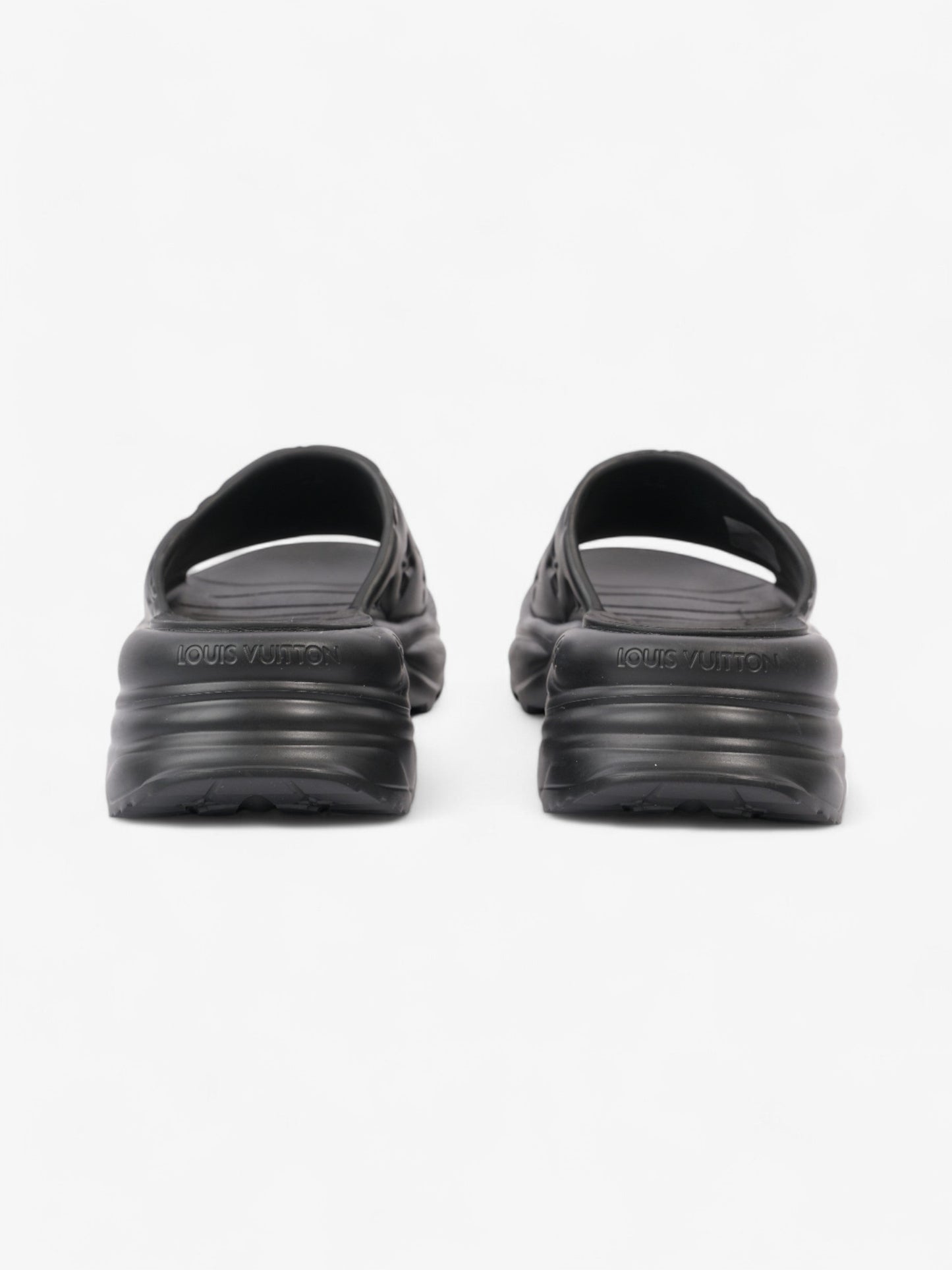 Louis Vuitton Monogram Slides Black Rubber EU 38 UK 5