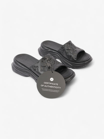 Louis Vuitton Monogram Slides Black Rubber EU 38 UK 5
