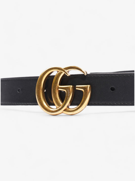Gucci GG Marmont Thin Belt Black Leather 70cm / 28"