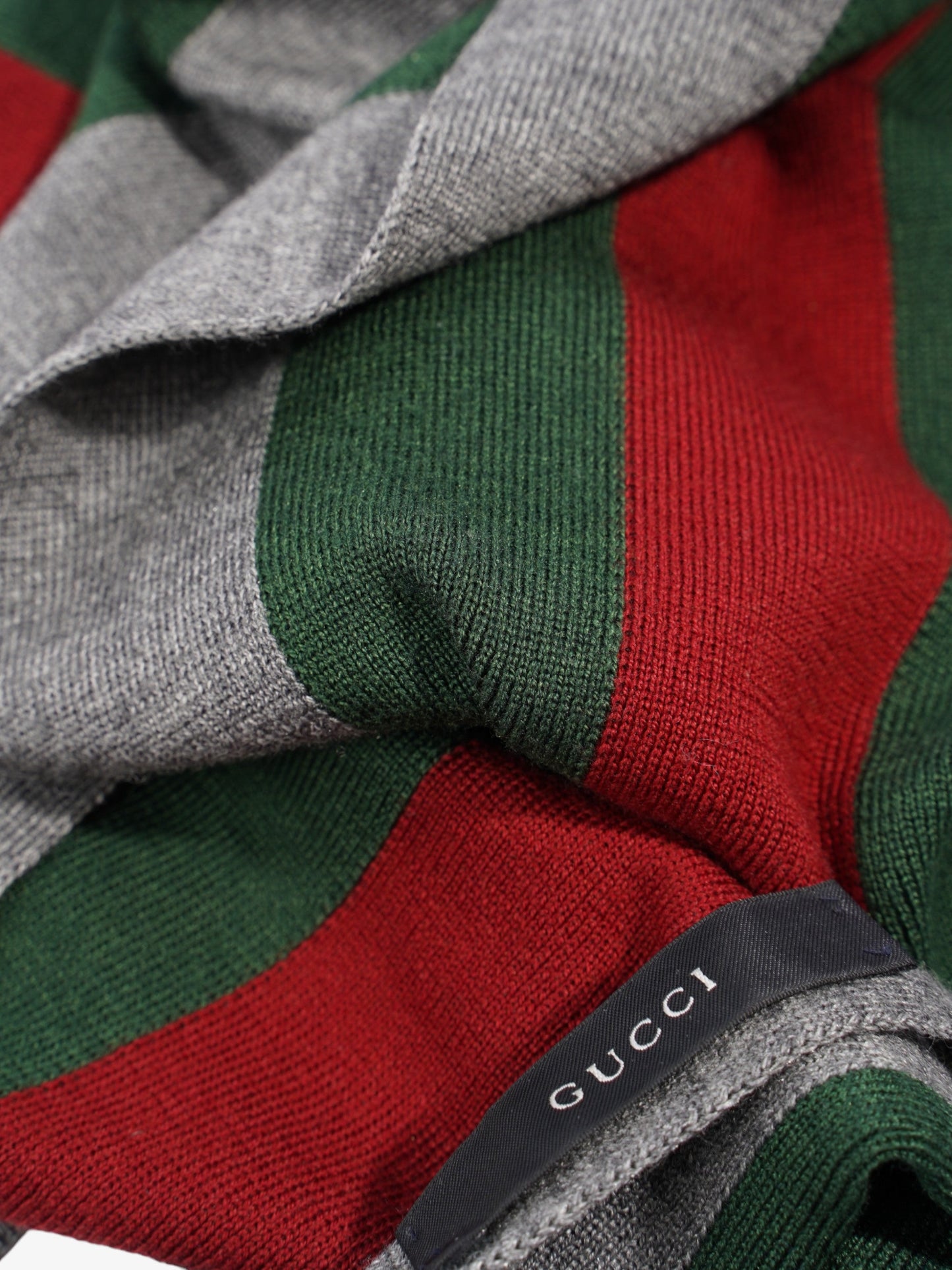 Gucci Classic Stripe Grey / Red / Green Wool