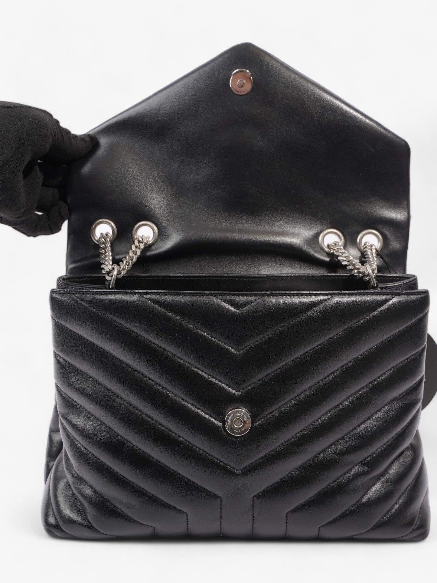 Saint Laurent Lou Lou Medium Black Leather