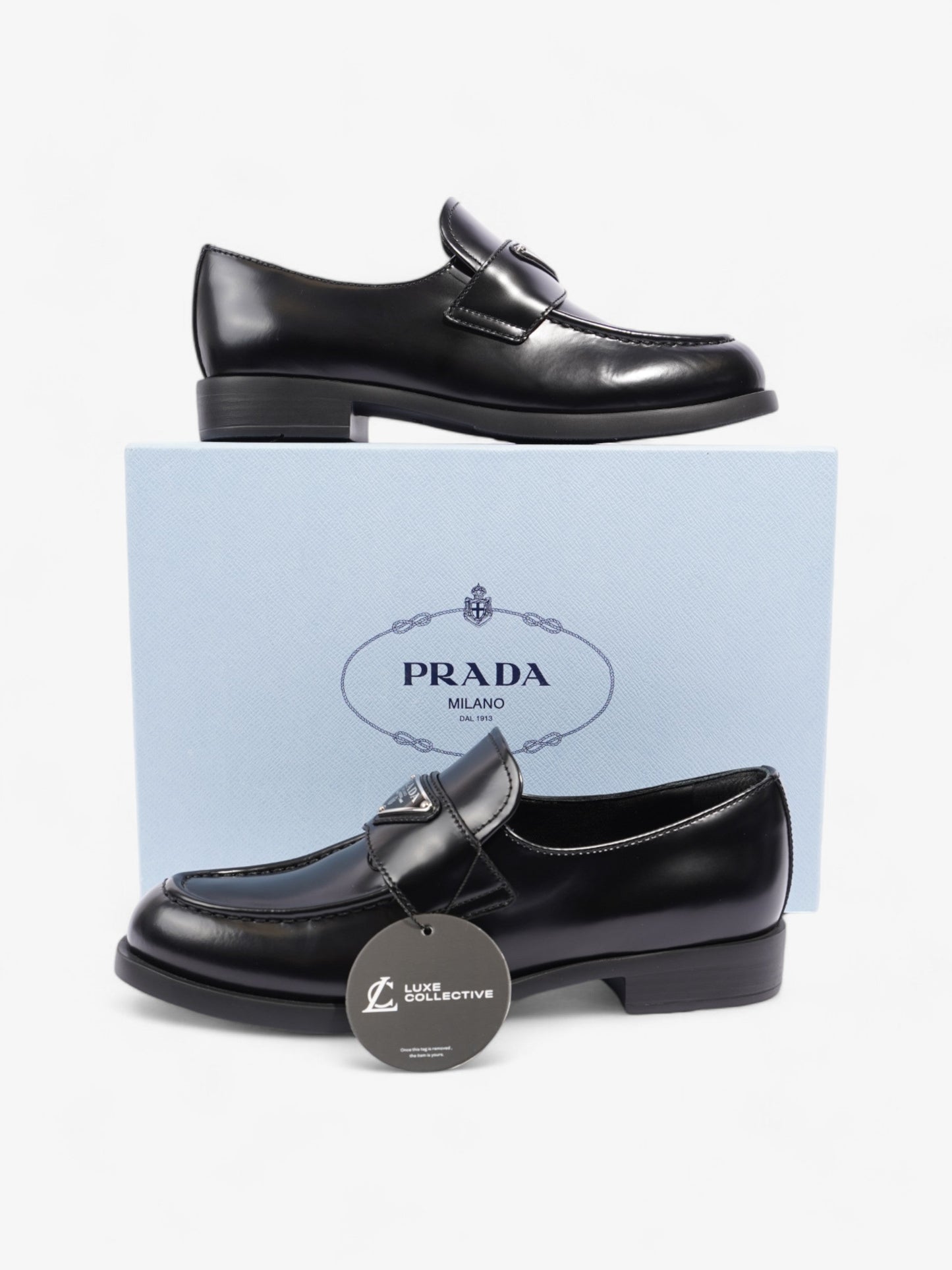 Prada Ritch Erani Loafer Black Leather EU 37.5 UK 4.5
