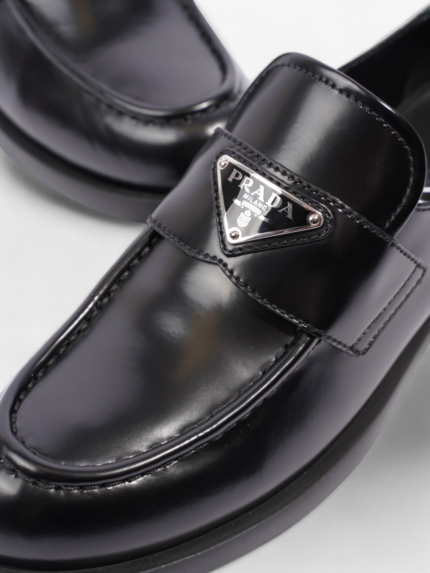 Prada Ritch Erani Loafer Black Leather EU 37.5 UK 4.5