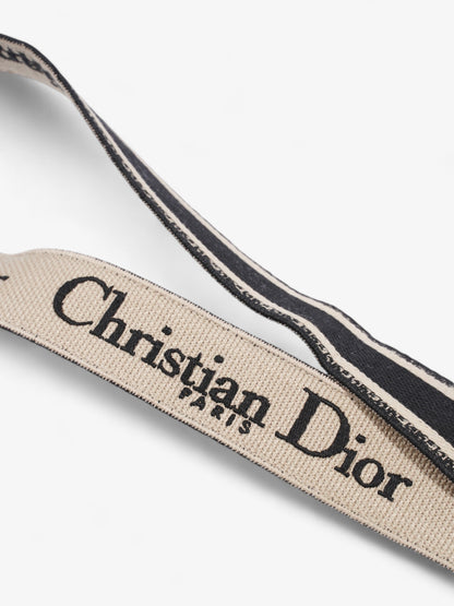 Christian Dior Adjustable Shoulder Strap with Ring Black Oblique Cotton