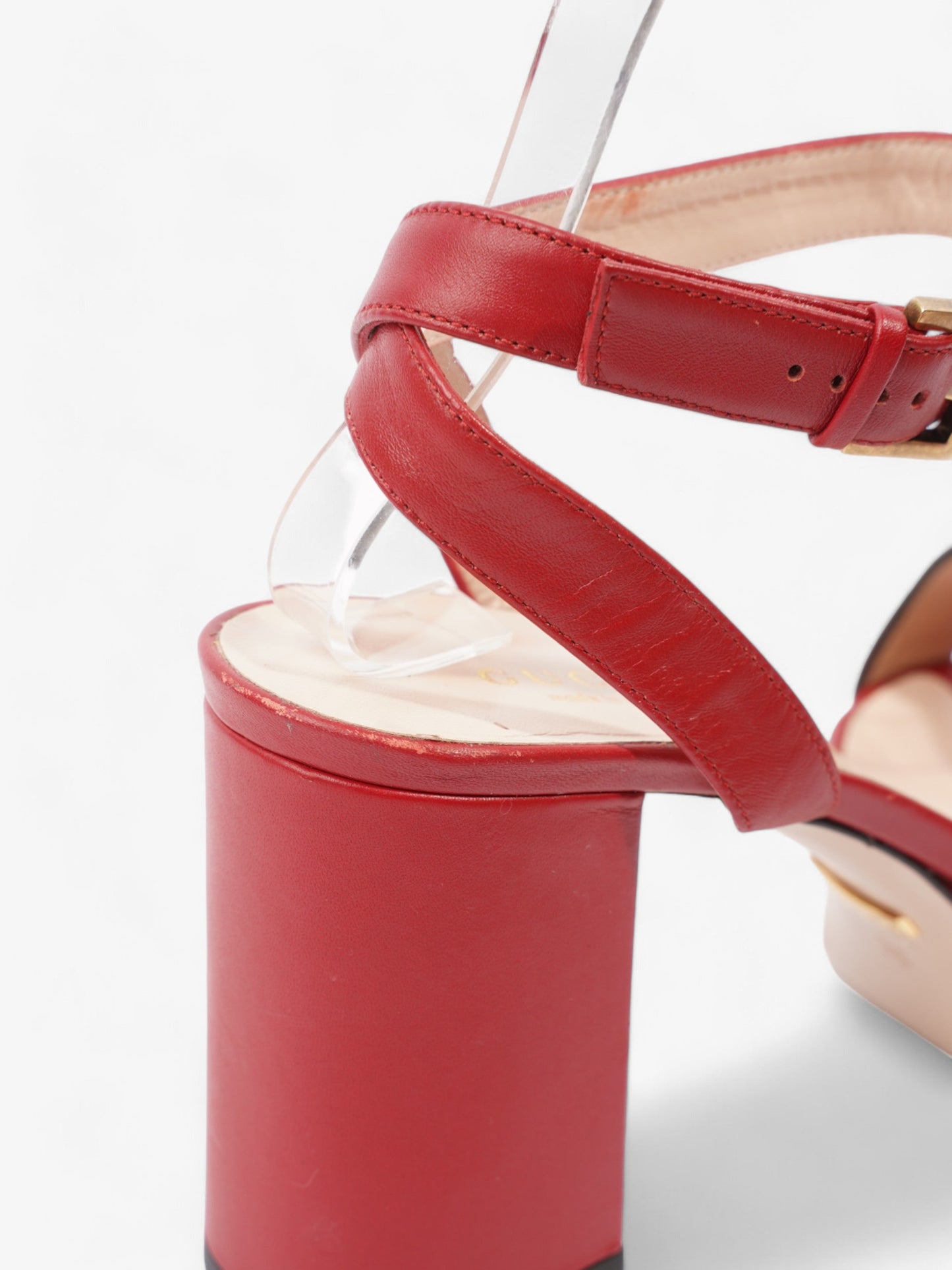 Gucci GG Marmont Sandals 80 Red / Gold Leather EU 36 UK 3