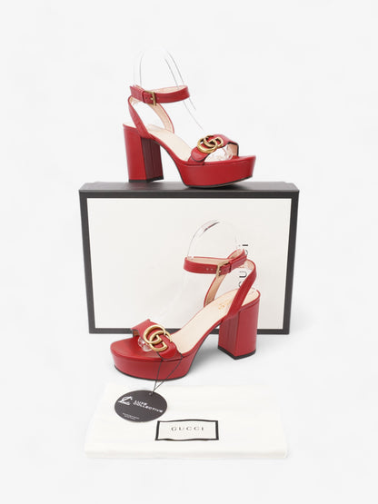 Gucci GG Marmont Sandals 80 Red / Gold Leather EU 36 UK 3