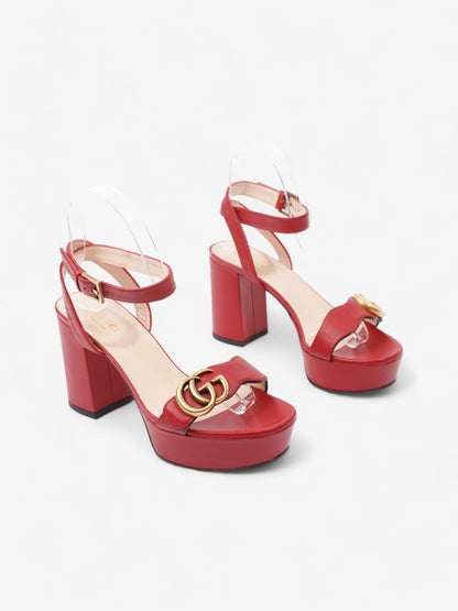 Gucci GG Marmont Sandals 80 Red / Gold Leather EU 36 UK 3