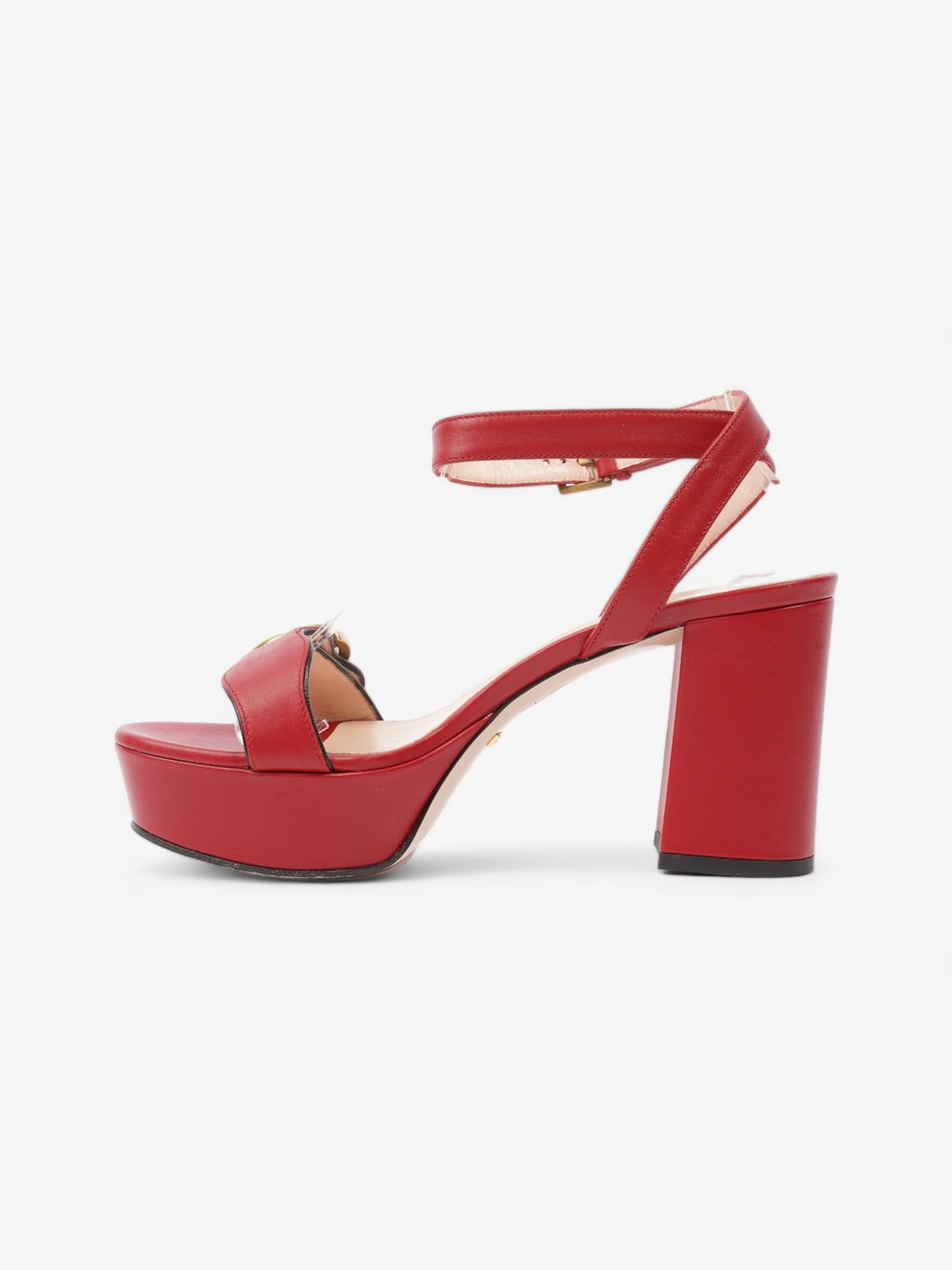 Gucci GG Marmont Sandals 80 Red / Gold Leather EU 36 UK 3