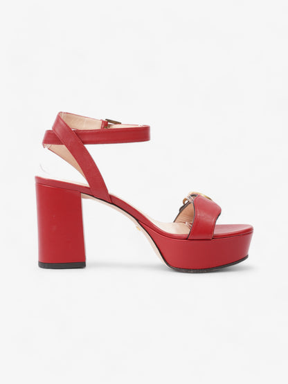 Gucci GG Marmont Sandals 80 Red / Gold Leather EU 36 UK 3