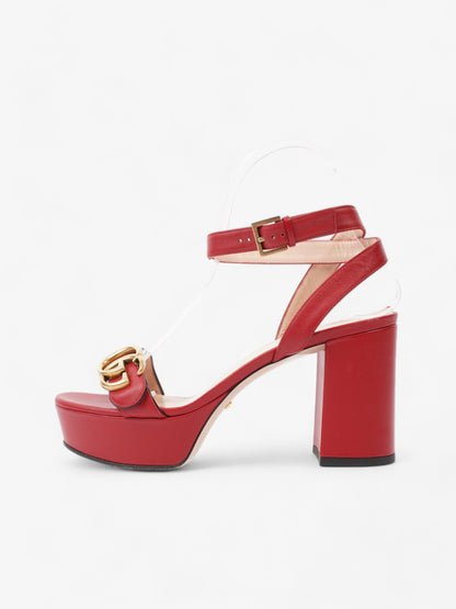 Gucci GG Marmont Sandals 80 Red / Gold Leather EU 36 UK 3