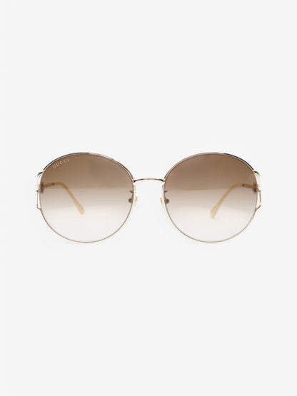 Gucci Horsebit Sunglasses Cream Base Metal