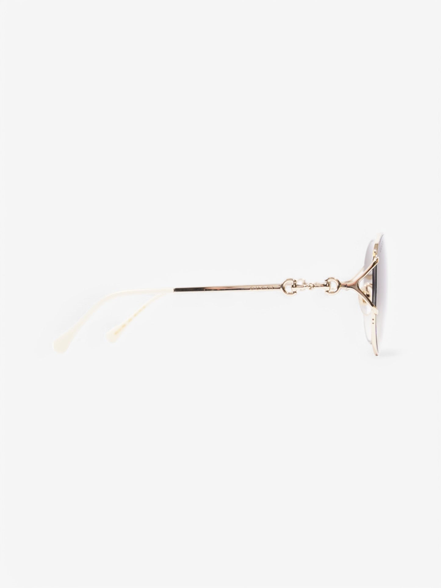 Gucci Horsebit Sunglasses Cream Base Metal