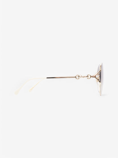 Gucci Horsebit Sunglasses Cream Base Metal