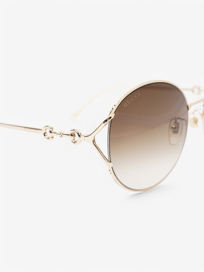 Gucci Horsebit Sunglasses Cream Base Metal