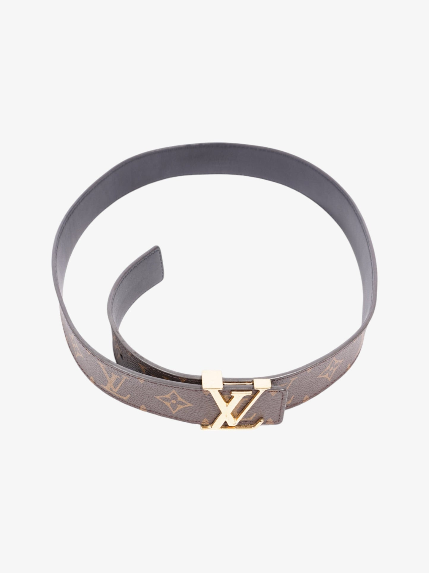 Louis Vuitton LV Initiales Reversible Belt Monogram / Black / Gold Canvas 60cm / 32"