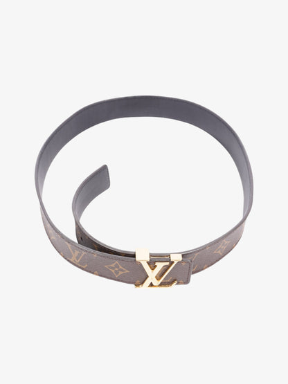 Louis Vuitton LV Initiales Reversible Belt Monogram / Black / Gold Canvas 60cm / 32"
