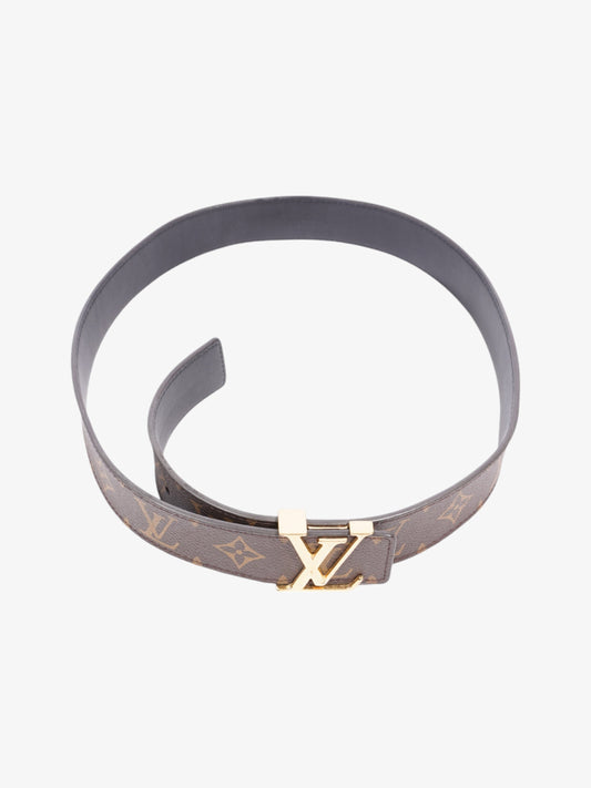 Louis Vuitton LV Initiales Reversible Belt Monogram / Black / Gold Canvas 60cm / 32"