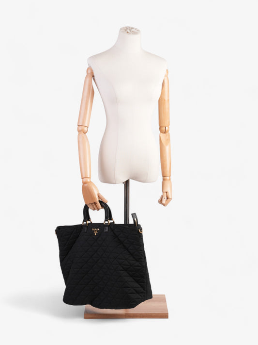 Prada Tessuto Quilted Tote Black Nylon
