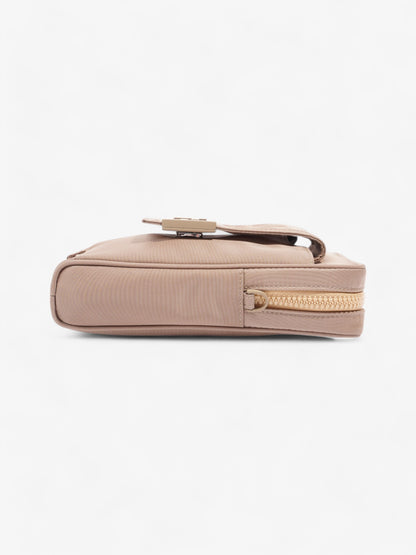 Fendi Logo Plaque Messenger Bag Beige Nylon