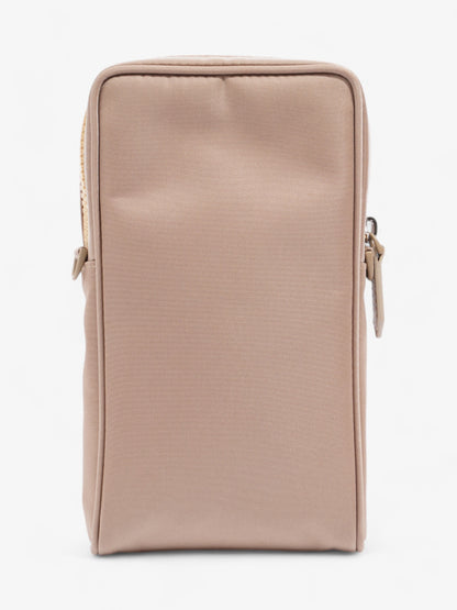 Fendi Logo Plaque Messenger Bag Beige Nylon