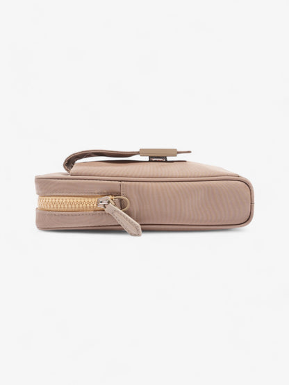 Fendi Logo Plaque Messenger Bag Beige Nylon