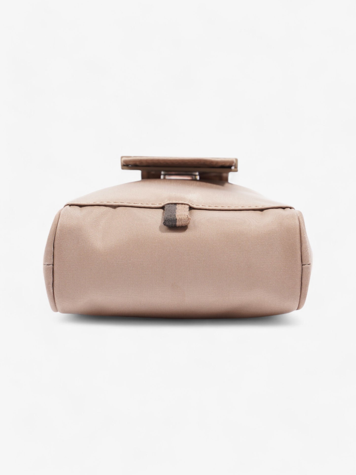 Fendi Logo Plaque Messenger Bag Beige Nylon