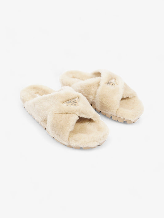 Prada Shearling Sandals Beige Shearling EU 40 UK 7