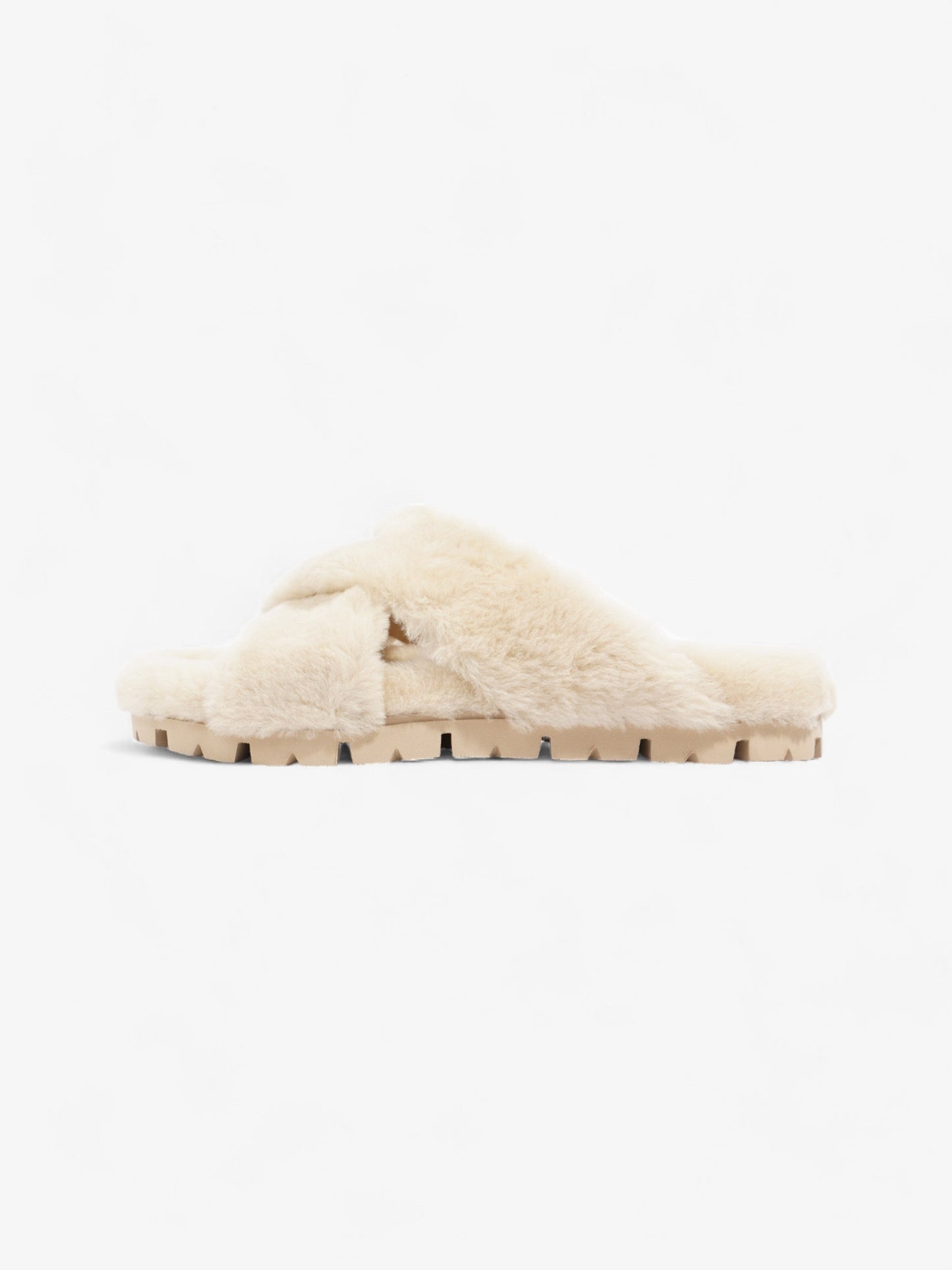 Prada Shearling Sandals Beige Shearling EU 40 UK 7