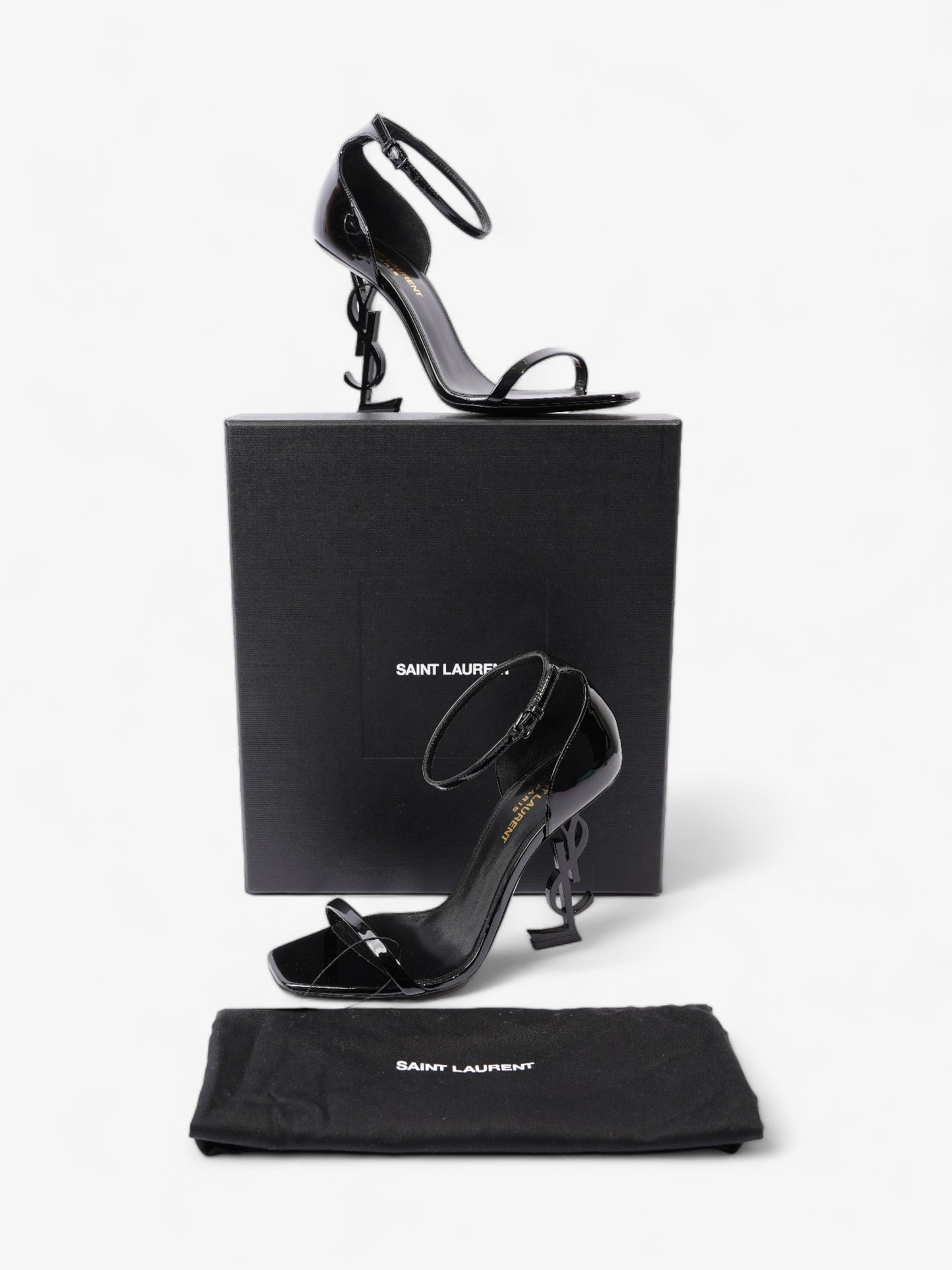 Saint Laurent Opyum 100mm Black Patent Leather EU 38 UK 5