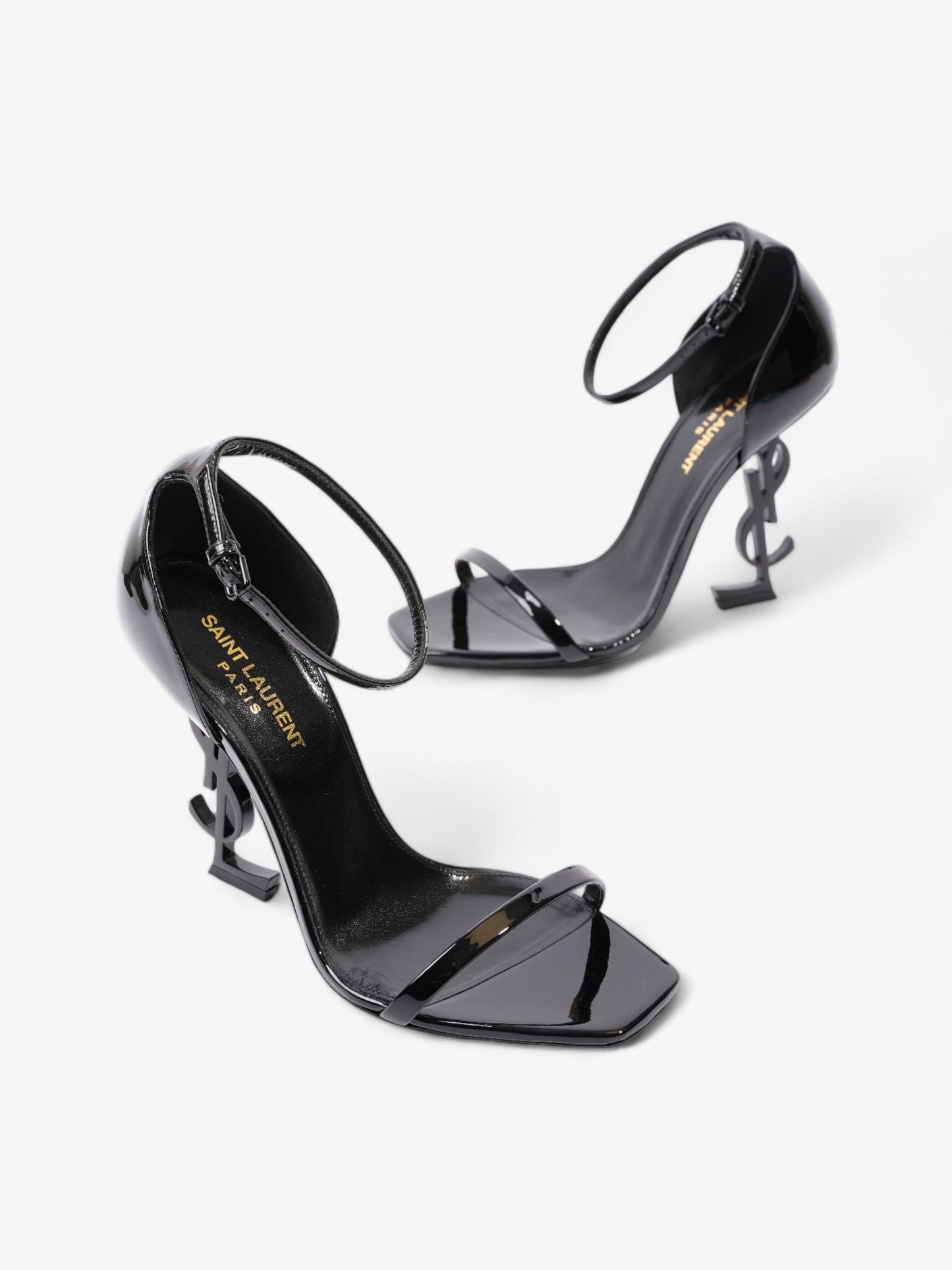 Saint Laurent Opyum 100mm Black Patent Leather EU 38 UK 5