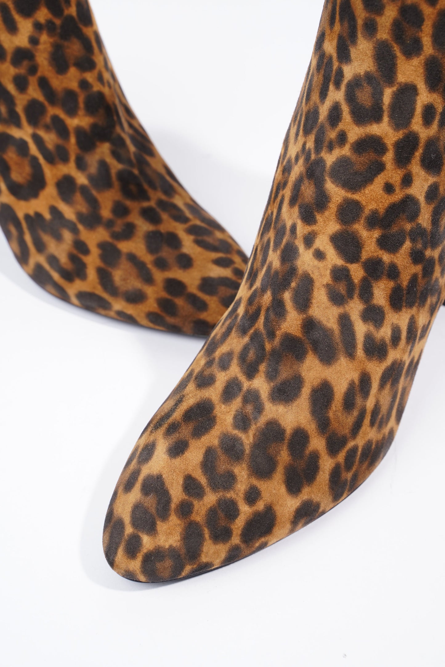 Saint Laurent Lou Ankle Boots 75 Leopard Print Suede EU 39 UK 6