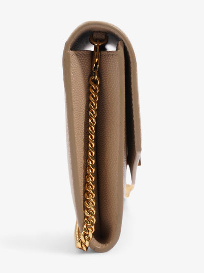 Saint Laurent Uptown Chain Wallet Nude Leather