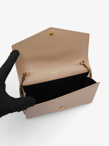 Saint Laurent Uptown Chain Wallet Nude Leather