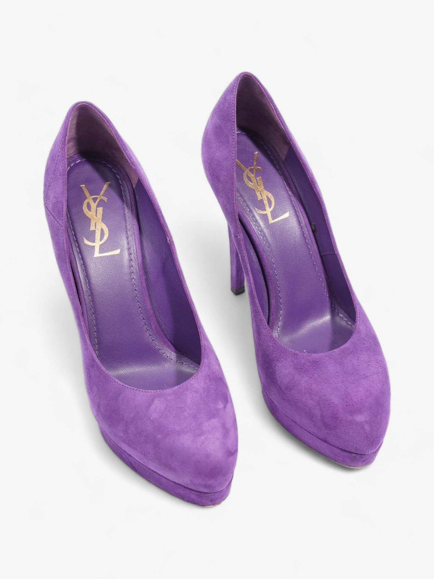 Saint Laurent Gaby Pump 125mm Purple Suede EU 38 UK 5