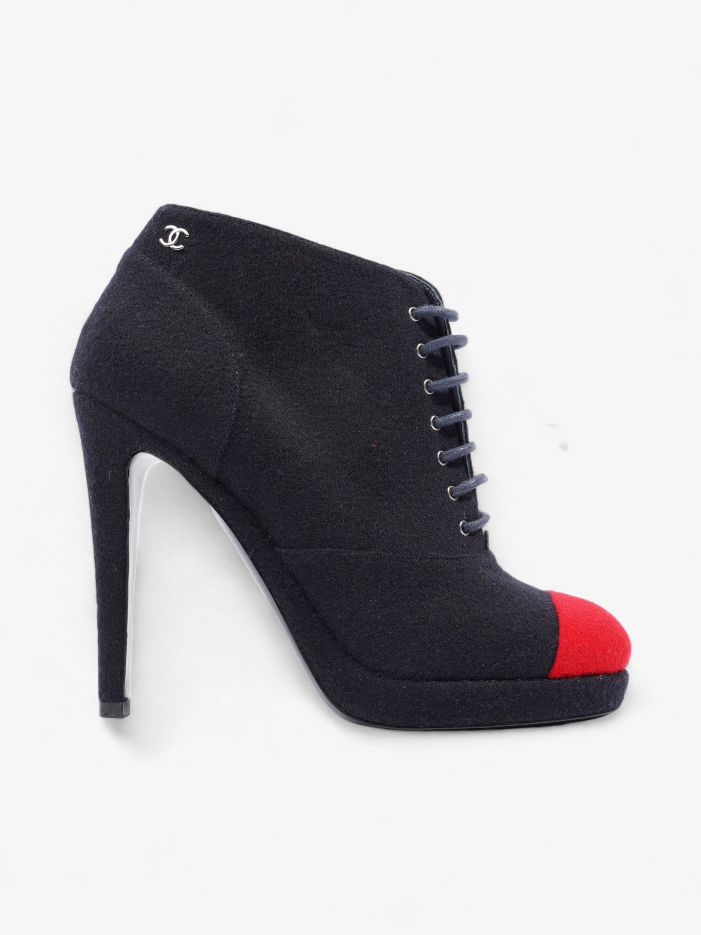 Chanel Short Boots Navy / Red Fabric EU 38 UK 5