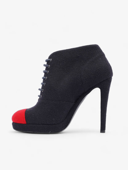 Chanel Short Boots Navy / Red Fabric EU 38 UK 5