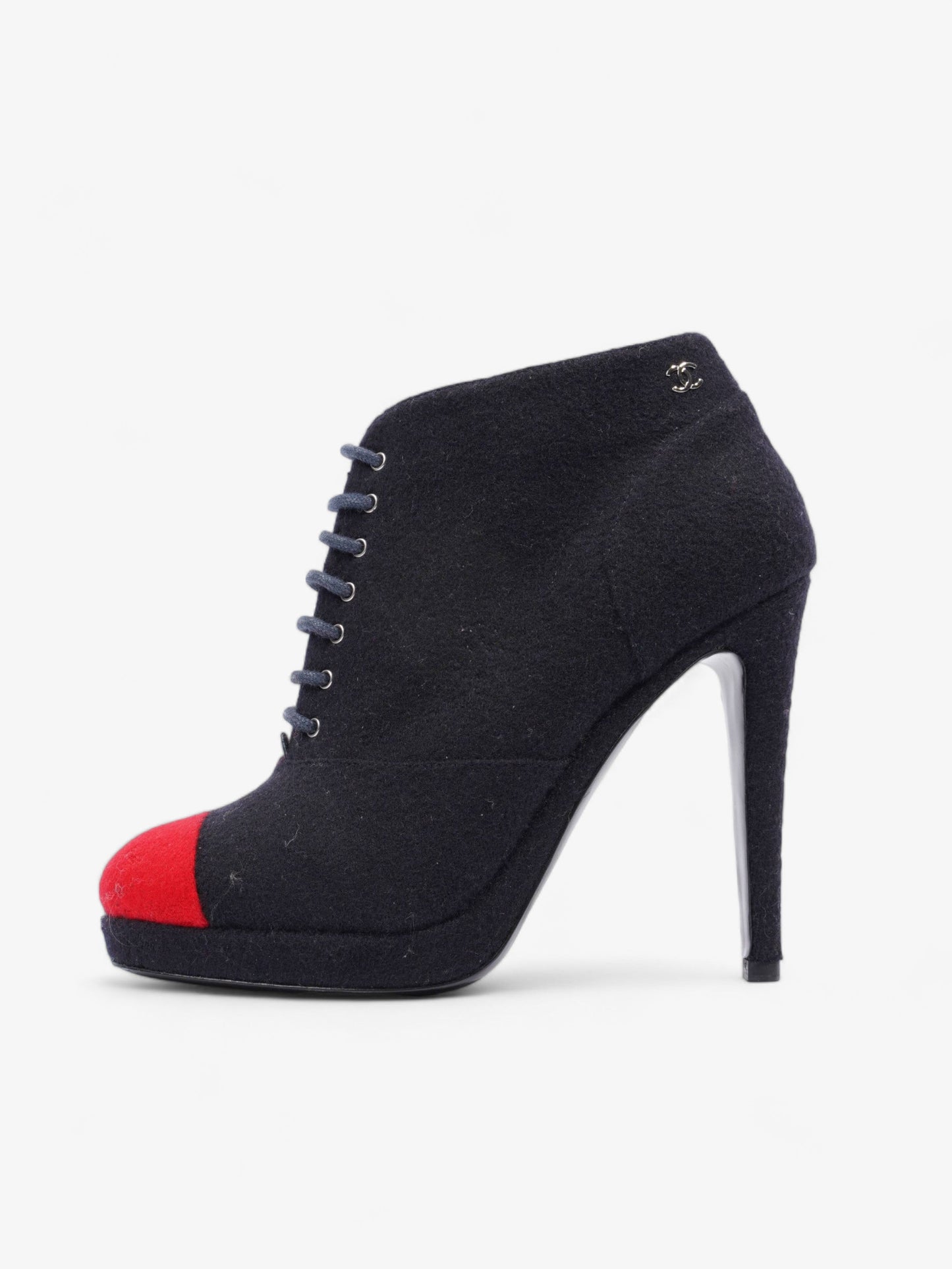 Chanel Short Boots Navy / Red Fabric EU 38 UK 5