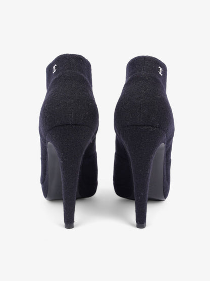 Chanel Short Boots Navy / Red Fabric EU 38 UK 5