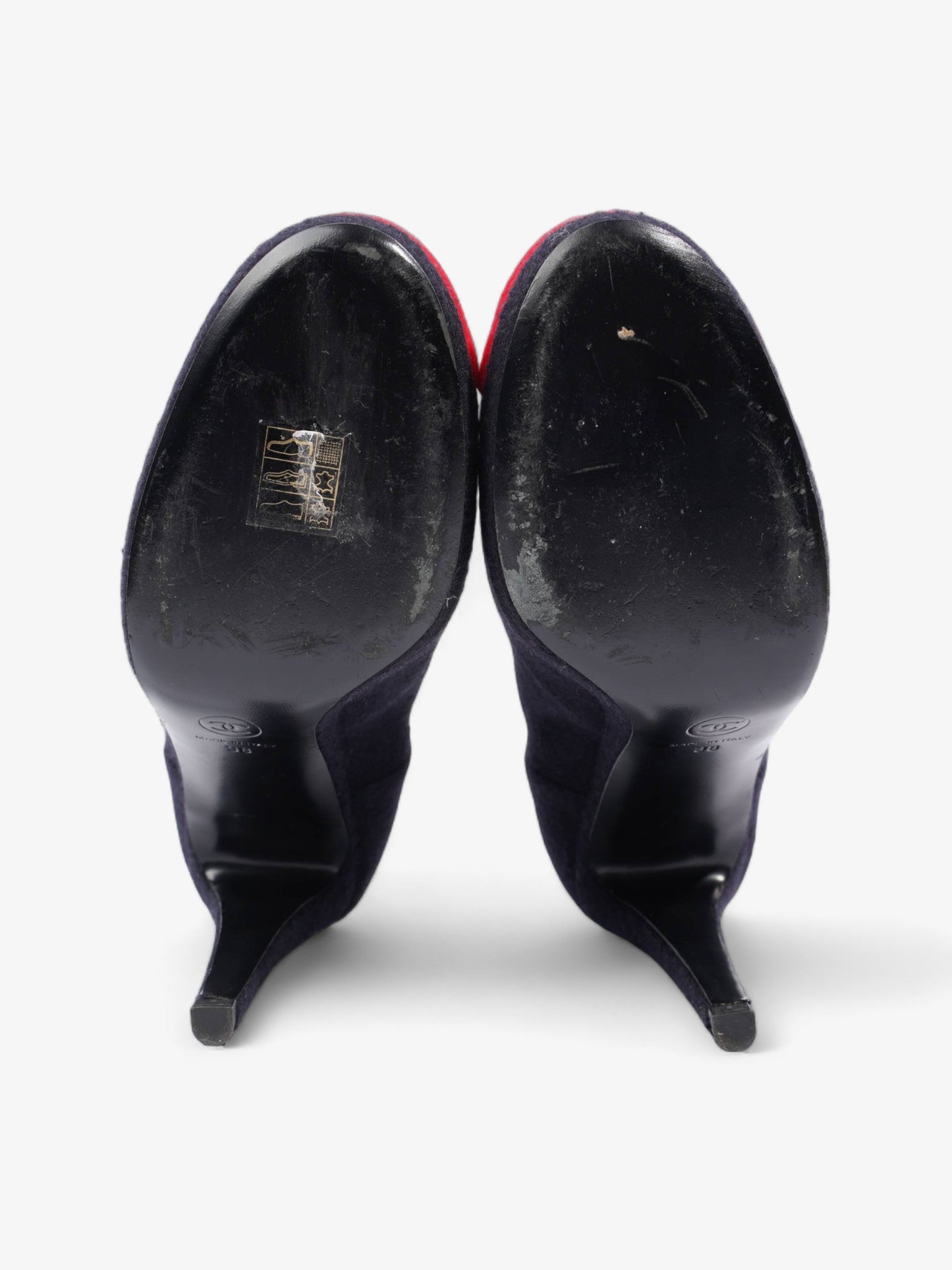 Chanel Short Boots Navy / Red Fabric EU 38 UK 5