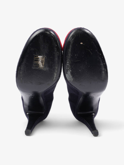 Chanel Short Boots Navy / Red Fabric EU 38 UK 5