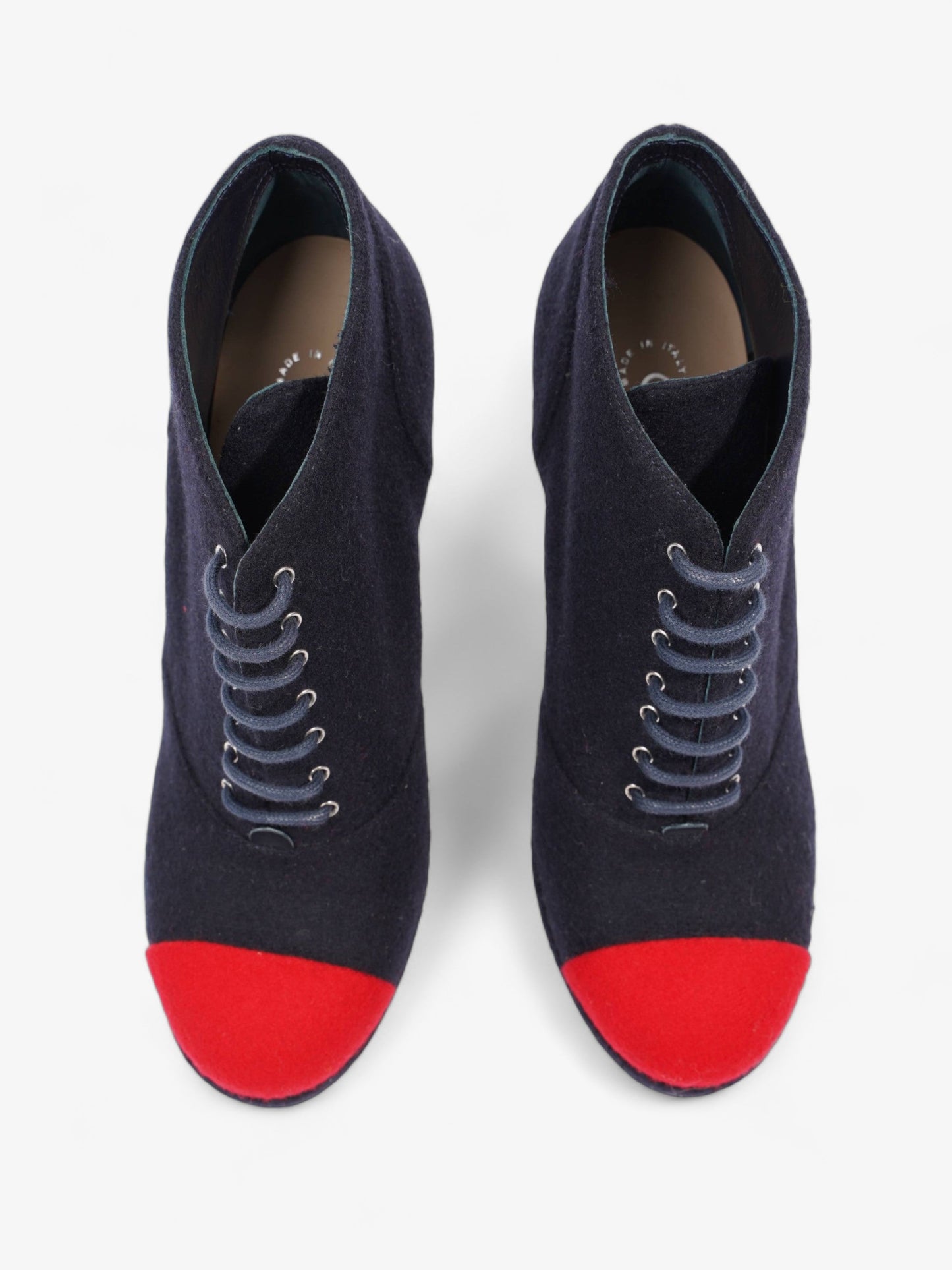 Chanel Short Boots Navy / Red Fabric EU 38 UK 5