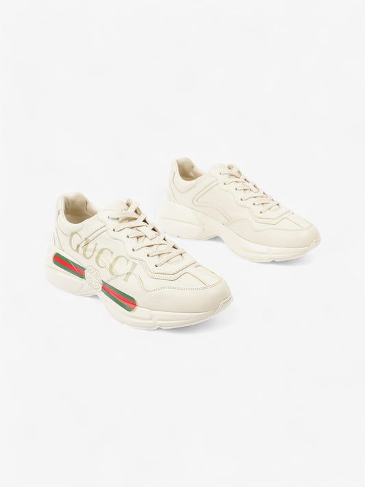 Gucci Rhyton Sneakers Beige  / Red / Green Leather EU 42.5 UK 8.5