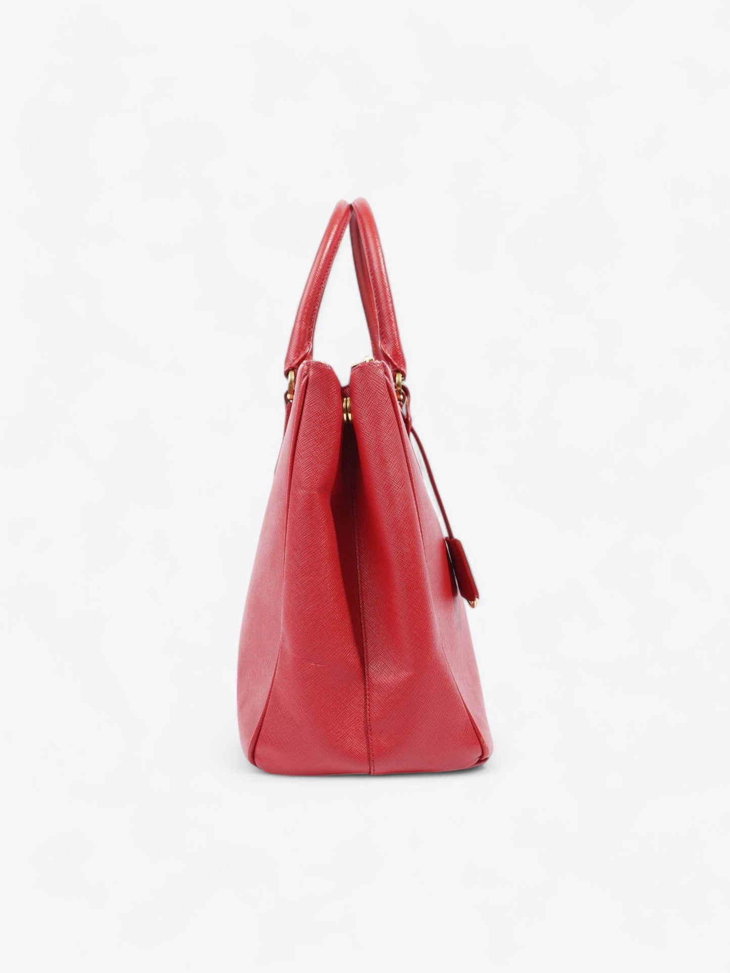 Prada Galleria Double Zip Tote Red Saffiano Leather Large