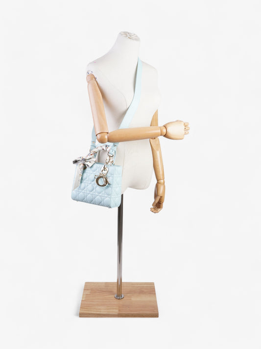 Christian Dior Lady Dior Pale Blue Lambskin Leather Small